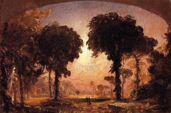 Main Product Photo of Ideal Landscape: Homage to Thomas Cole Painting by Jasper Francis Cropsey