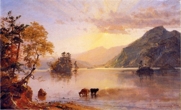 Main Product Photo of Lake George: Sun Behind a Cloud Painting by Jasper Francis Cropsey