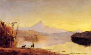 Lake Scene, Mount Chocorua by Jasper Francis Cropsey - Oil Painting Reproduction