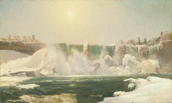 Niagara Falls in Winter  by Jasper Francis Cropsey - Hand-Painted Oil Painting Reproduction