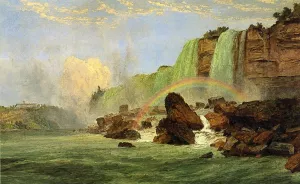 Niagara Falls with View of Clifton House by Jasper Francis Cropsey - Oil Painting Reproduction