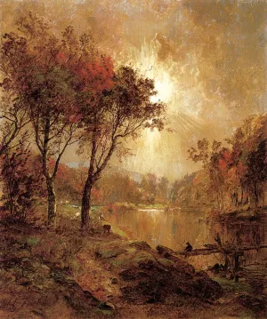 On the Ramapo River by Jasper Francis Cropsey Oil Painting