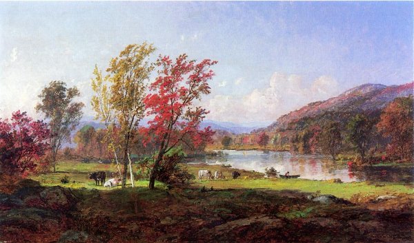 Main Product Photo of On the Saw Mill River Painting by Jasper Francis Cropsey
