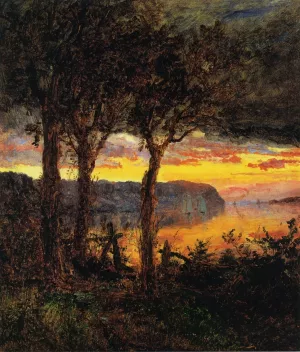 Palisades Opposite Hastings-on-Hudson Oil painting by Jasper Francis Cropsey