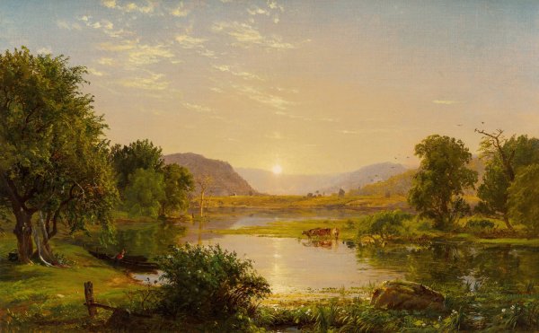 Main Product Photo of Preparing the Boats at Greenwood Lake  Painting by Jasper Francis Cropsey