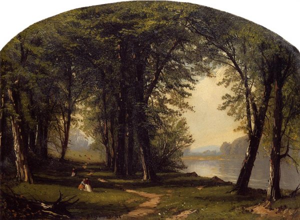 Main Product Photo of Promenade on Ring Rock Painting by Jasper Francis Cropsey