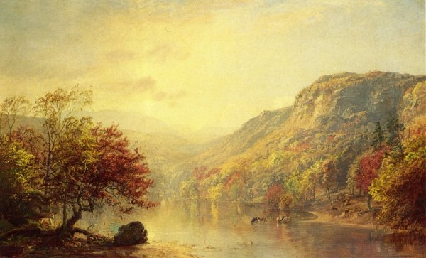 Main Product Photo of River in Autumn Painting by Jasper Francis Cropsey
