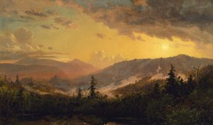 Sunset after a Storm in the Catskill Mountains by Jasper Francis Cropsey Oil Painting