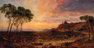 Sunset over Lake Thrasemine by Jasper Francis Cropsey Oil Painting