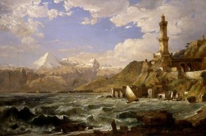 The Coast of Genoa by Jasper Francis Cropsey Oil Painting