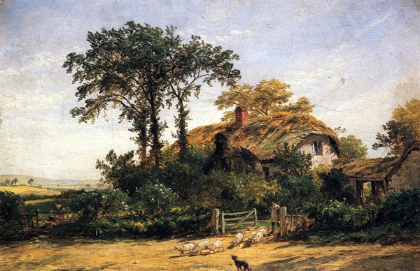 Main Product Photo of The Cottage of the Dairyman's Daughter Painting by Jasper Francis Cropsey