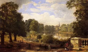 The Serptentine, Hyde Park, London by Jasper Francis Cropsey - Oil Painting Reproduction