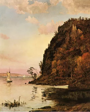 Under the Palisades, in October Oil painting by Jasper Francis Cropsey