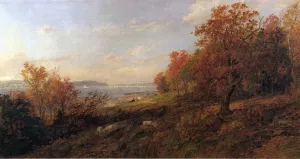 View from Hastings Toward the Tappan Zee by Jasper Francis Cropsey - Oil Painting Reproduction