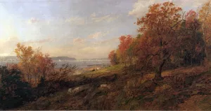 View from Hastings Toward the Tappan Zee Oil painting by Jasper Francis Cropsey