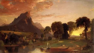 View Near Sherburne, Chenango County, New York by Jasper Francis Cropsey Oil Painting