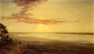 View of the Hudson by Jasper Francis Cropsey Oil Painting