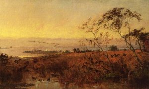 View on the Chesapeake Bay by Jasper Francis Cropsey Oil Painting