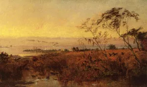 View on the Chesapeake Bay by Jasper Francis Cropsey - Oil Painting Reproduction