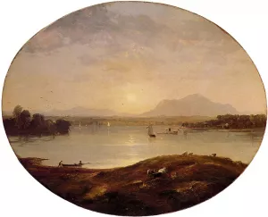 View on the Hudson River by Jasper Francis Cropsey - Oil Painting Reproduction