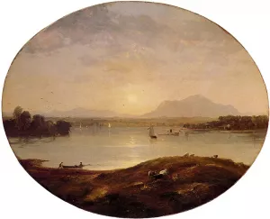 View on the Hudson River Oil painting by Jasper Francis Cropsey