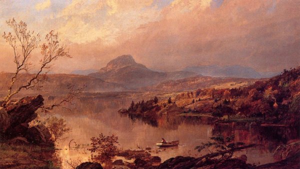 Main Product Photo of Wickham Pond and Sugar Loaf Mountain, Orange County Painting by Jasper Francis Cropsey