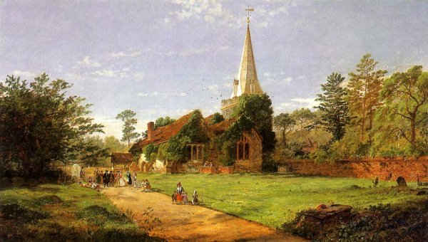 William Penn's Wedding by Jasper Francis Cropsey - Hand-Painted Oil Painting Reproduction