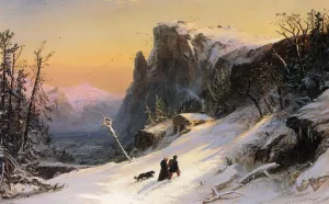 Winter in Switzerland by Jasper Francis Cropsey - Oil Painting Reproduction
