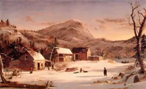 Winter Scene, Ramapo Valley by Jasper Francis Cropsey - Oil Painting Reproduction