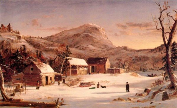 Main Product Photo of Winter Scene, Ramapo Valley Painting by Jasper Francis Cropsey