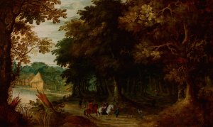 Landscape - Walk through a Forest by Jasper Van Der Laanen Oil Painting