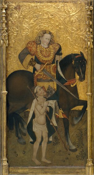 Saint Martin Sharing his Cloak by Jaume Ferrer Oil Painting