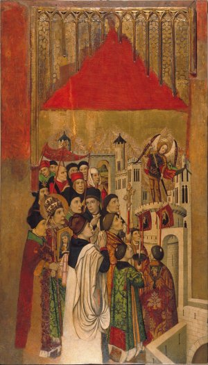 Apparition of Saint Michael at the Castle of Sant'Angelo by Jaume Huguet Oil Painting