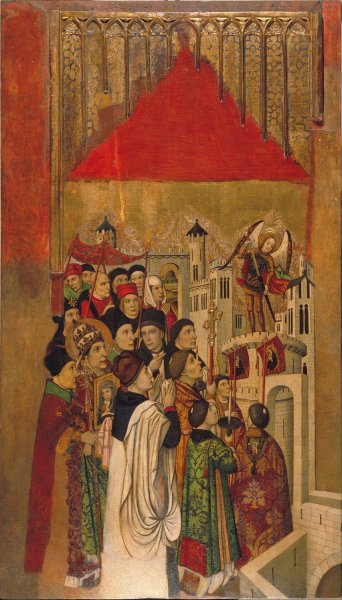 Main Product Photo of Apparition of Saint Michael at the Castle of Sant'Angelo  Painting by Jaume Huguet