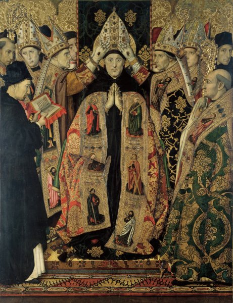 Main Product Photo of Consecration of Saint Augustine  Painting by Jaume Huguet