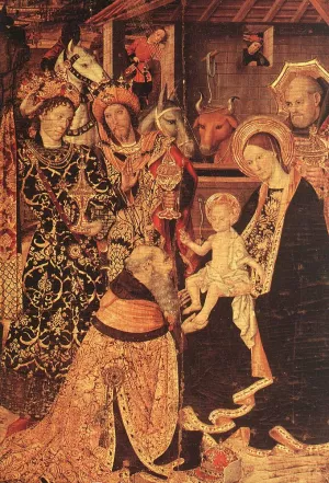 Epiphany Detail Oil painting by Jaume Huguet