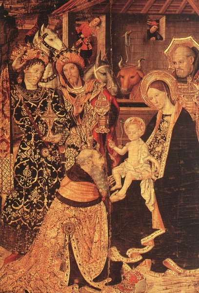 Epiphany Detail by Jaume Huguet - Hand-Painted Oil Painting Reproduction
