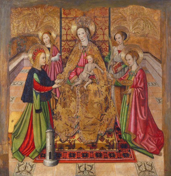 Main Product Photo of Virgin and Saints  Painting by Jaume Huguet