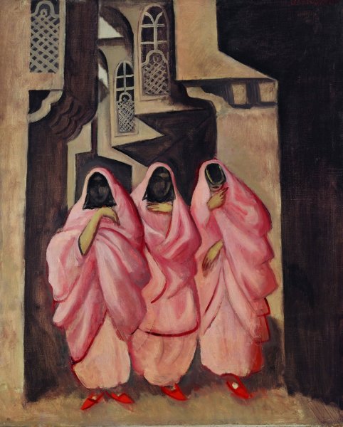 Main Product Photo of Three Women on the Street of Baghdad  Painting by Jazeps Grosvalds