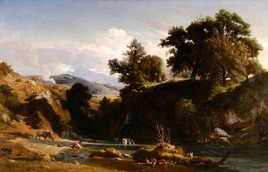 Bords de l'Anio, aux environs de Tivoli by Jean-Achille Benouville Oil Painting