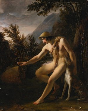 Narcisse by Jean Alaux Oil Painting