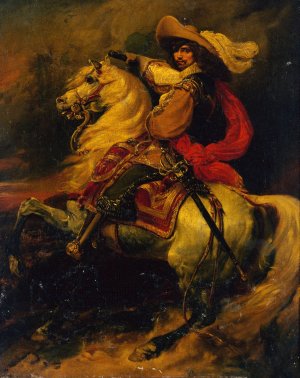 Portrait equestre de Josias, Comte de Rantzau by Jean Alaux Oil Painting