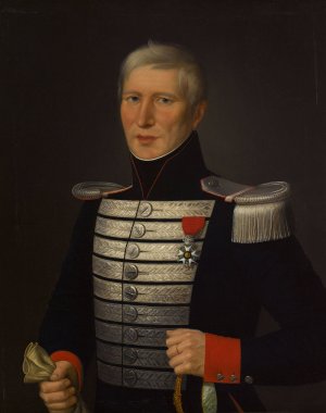 Portrait du Lieutenant Rene-Henri Drouet by Jean Antoine Theodore Giroust Oil Painting