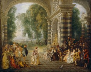 Les Plaisirs du Bal by Jean-Antoine Watteau Oil Painting