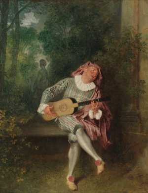 Mezzetin by Jean-Antoine Watteau Oil Painting