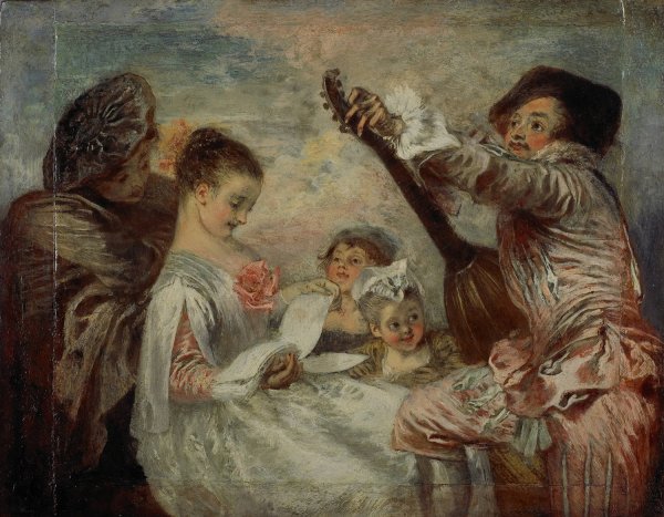 Main Product Photo of Pour nous prouver que cette belle  Painting by Jean-Antoine Watteau