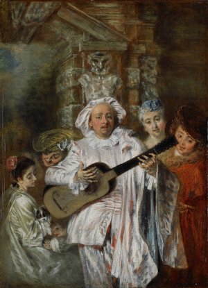 Sous un habit de Mezetin by Jean-Antoine Watteau Oil Painting