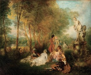 The Feast of Love by Jean-Antoine Watteau Oil Painting