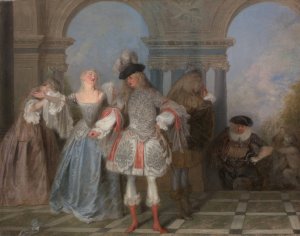 The French Comedians by Jean-Antoine Watteau Oil Painting