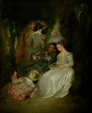 The Perfect Accord by Jean-Antoine Watteau Oil Painting